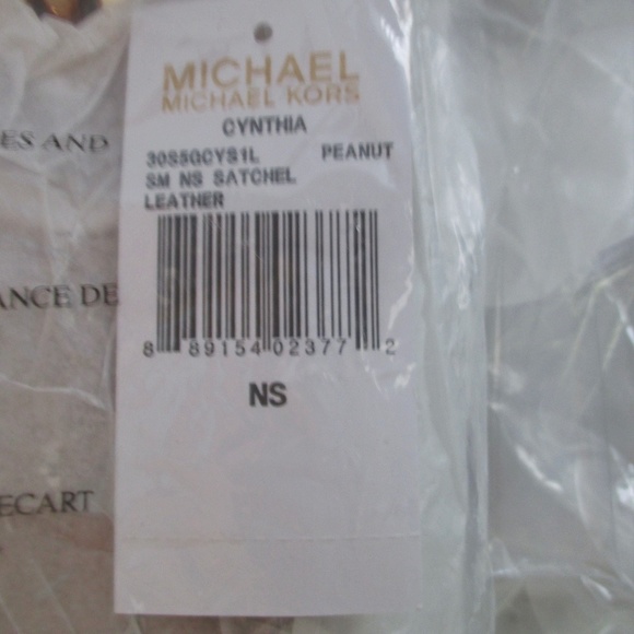 Michael Kors Cynthia Small N / S Leather Satchel $298 Peanut #037 NWT - Picture 8 of 8